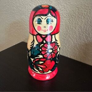 Vintage Russian Nesting Doll Hand Painted Matryoshka Doll